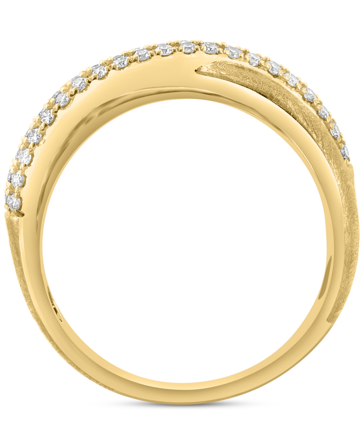 Effy Collection Effy Diamond Pave Crossover Statement Ring (1/3 Ct. T.w.) In 14k Gold In Yellow Gold