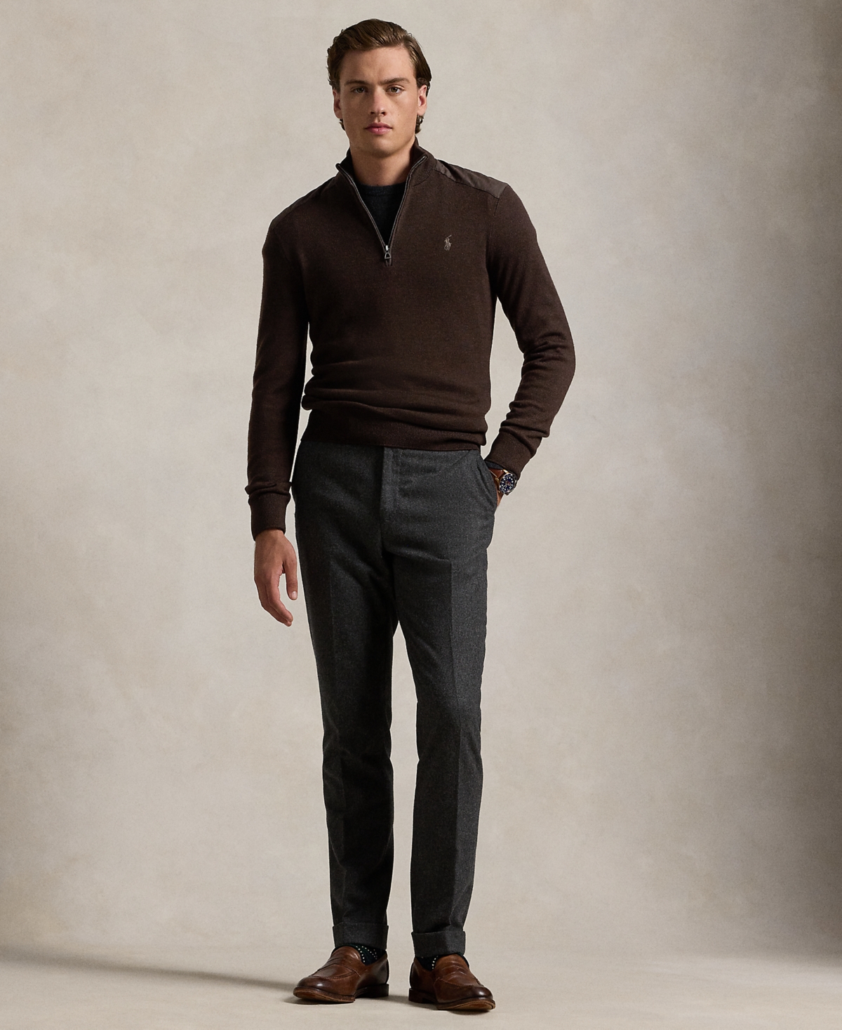 Polo Ralph Lauren Men's Hybrid Quarter-Zip Sweater