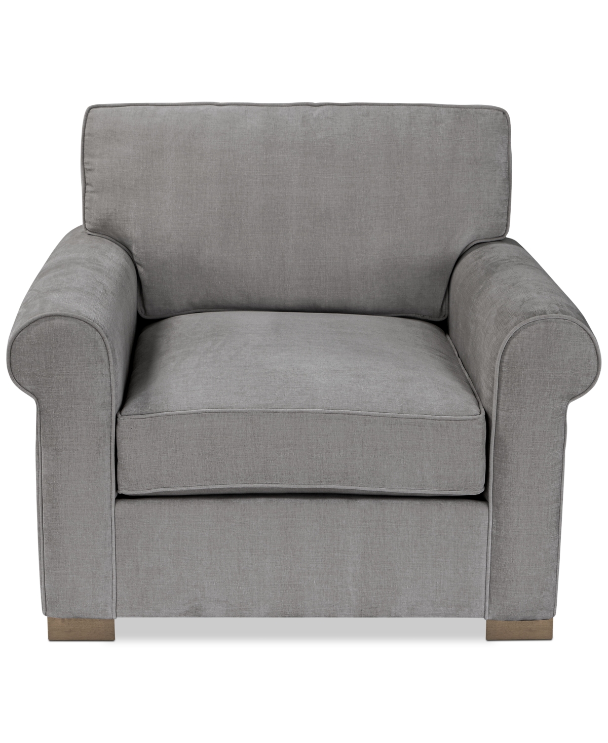 Macy's Marlyann Fabric Roll Arm Accent Chair, Exclusively At  In Otter