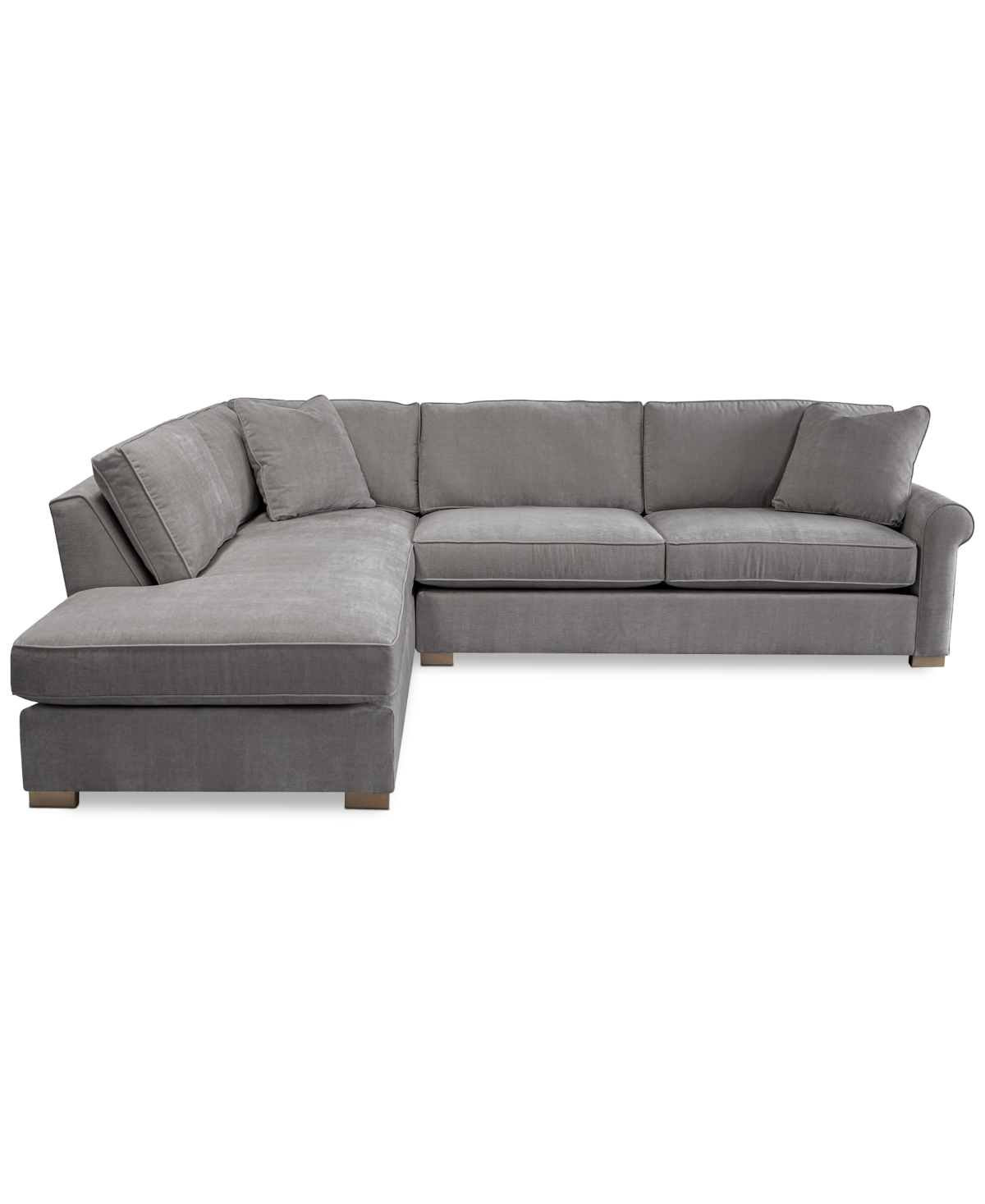 Macy's Marlyann 2-pc. Fabric Roll Arm Sectional Sofa, Exclusively At  In Otter