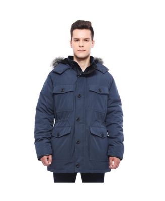 Men's Parka Jacket with Detachable Trim