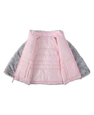 Girls Reversible Sherpa Fleece Puffer Jacket