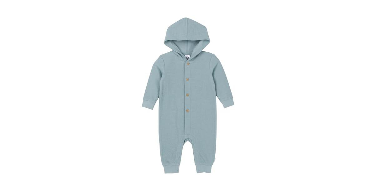 Gerber Baby Boys Hooded Long Sleeve Romper