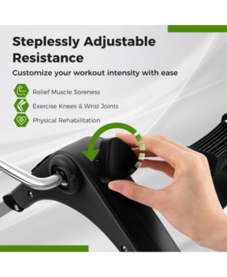 Under Desk Exercise Bike Pedal Exerciser with LCD Display for Legs and Arms Workout-Black