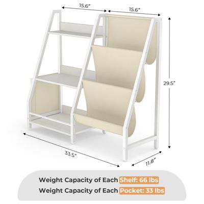 3-Tier Kids Bookshelf Multi-Functional Toy Organizer for Nursey and Kids Room