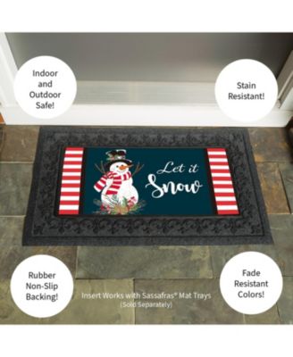 Holly Snowman Sassafras Indoor Outdoor Switch Doormat 1'10"x10" Multicolored