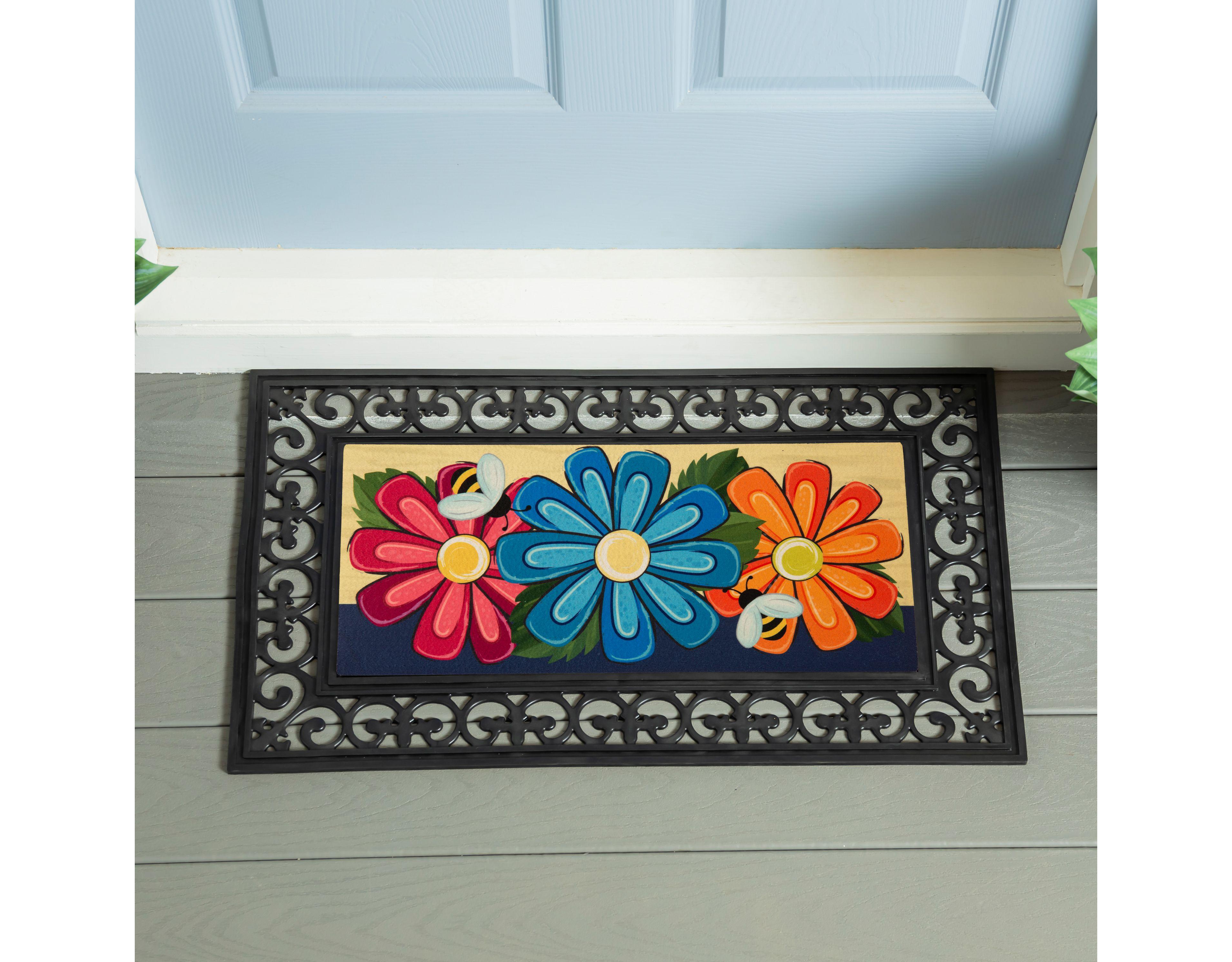 Evergreen Spring Floral Sassafras Indoor Outdoor Switch Doormat 1'10"x10" Multicolored