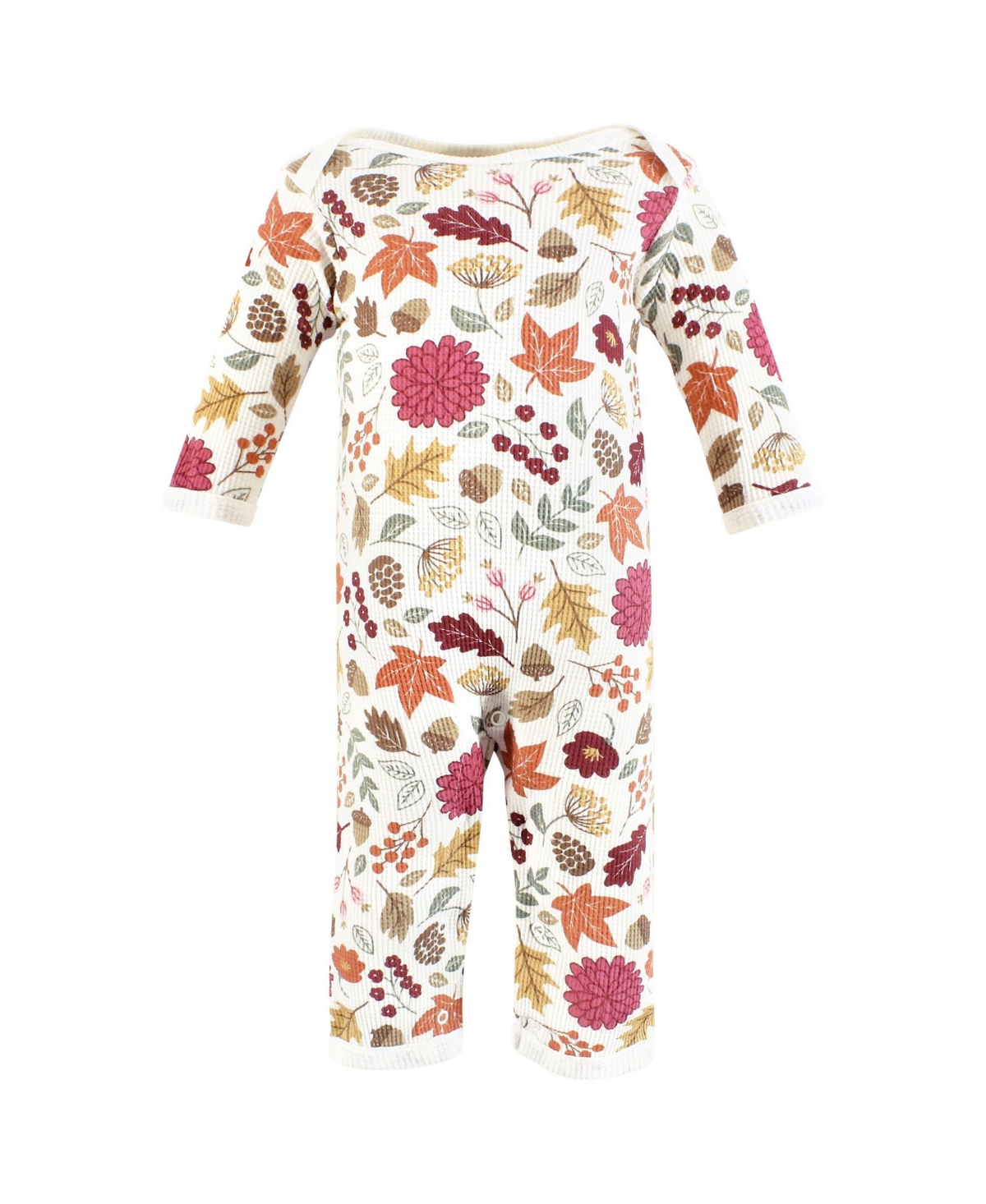 Hudson Baby Baby Girls Thermal Coveralls 2pk,- Acorn botanical