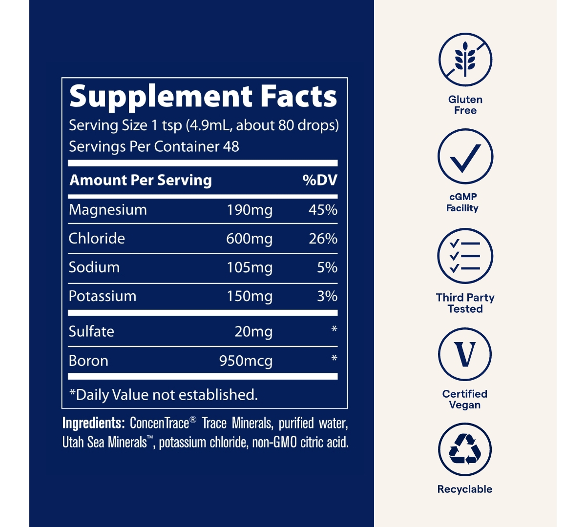 Trace Minerals 40,000 Volts - Concentrate Supplement Drops for Electrolyte Support