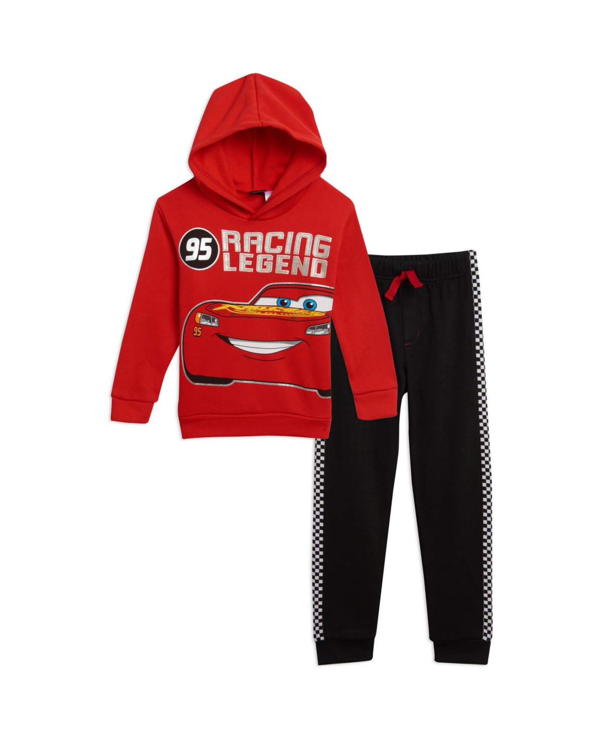 Disney Toddler Boys Pixar Cars Lightning McQueen Fleece Pullover Hoodie and Pants Outfit Set to - Cars