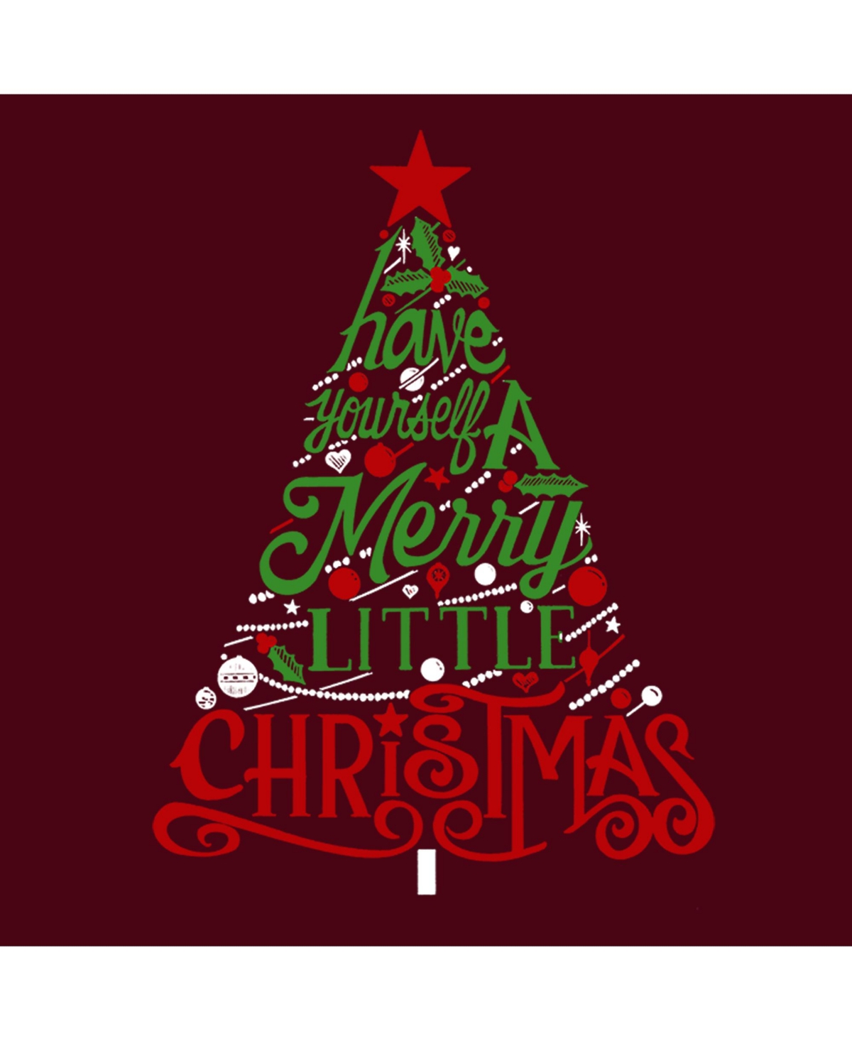 La Pop Art Girls Have Yourself a Merry Christmas Word Art Crewneck Sweatshirt