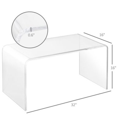 39.25" Long Acrylic Waterfall Table for Living Room,