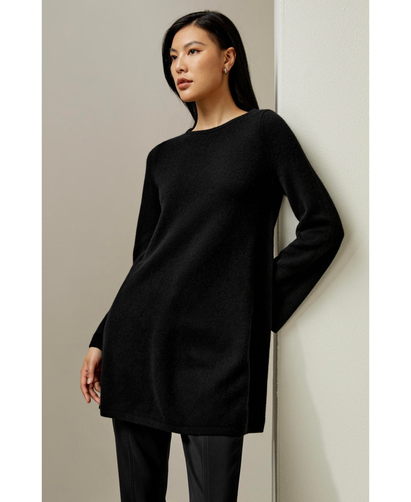 Женский свитер LILYSILK Detachable Turtleneck Pullover Cashmere, цвет: Чёрный — фото 6