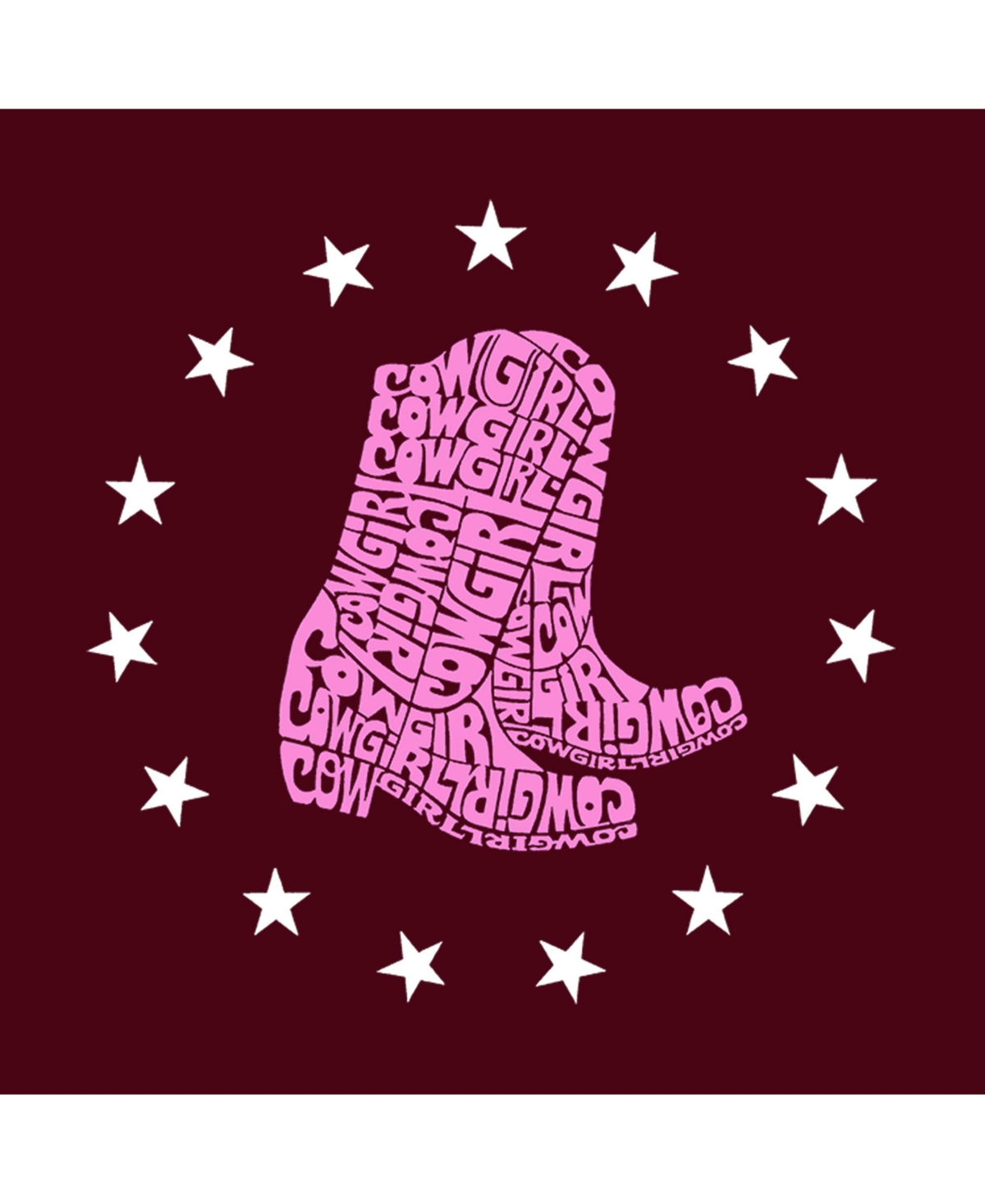La Pop Art Girls Cowgirl Boots Word Art Crewneck Sweatshirt