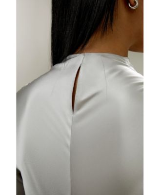 Oblique Wave Silk Blouse for Women