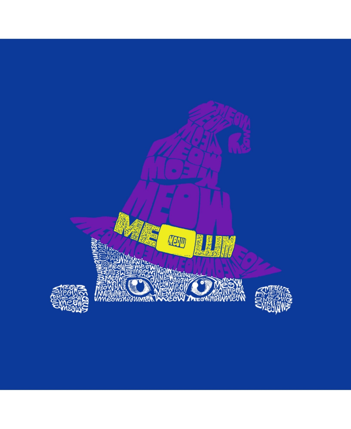 La Pop Art Girls Peeking Witch Cat Word Art Crewneck Sweatshirt