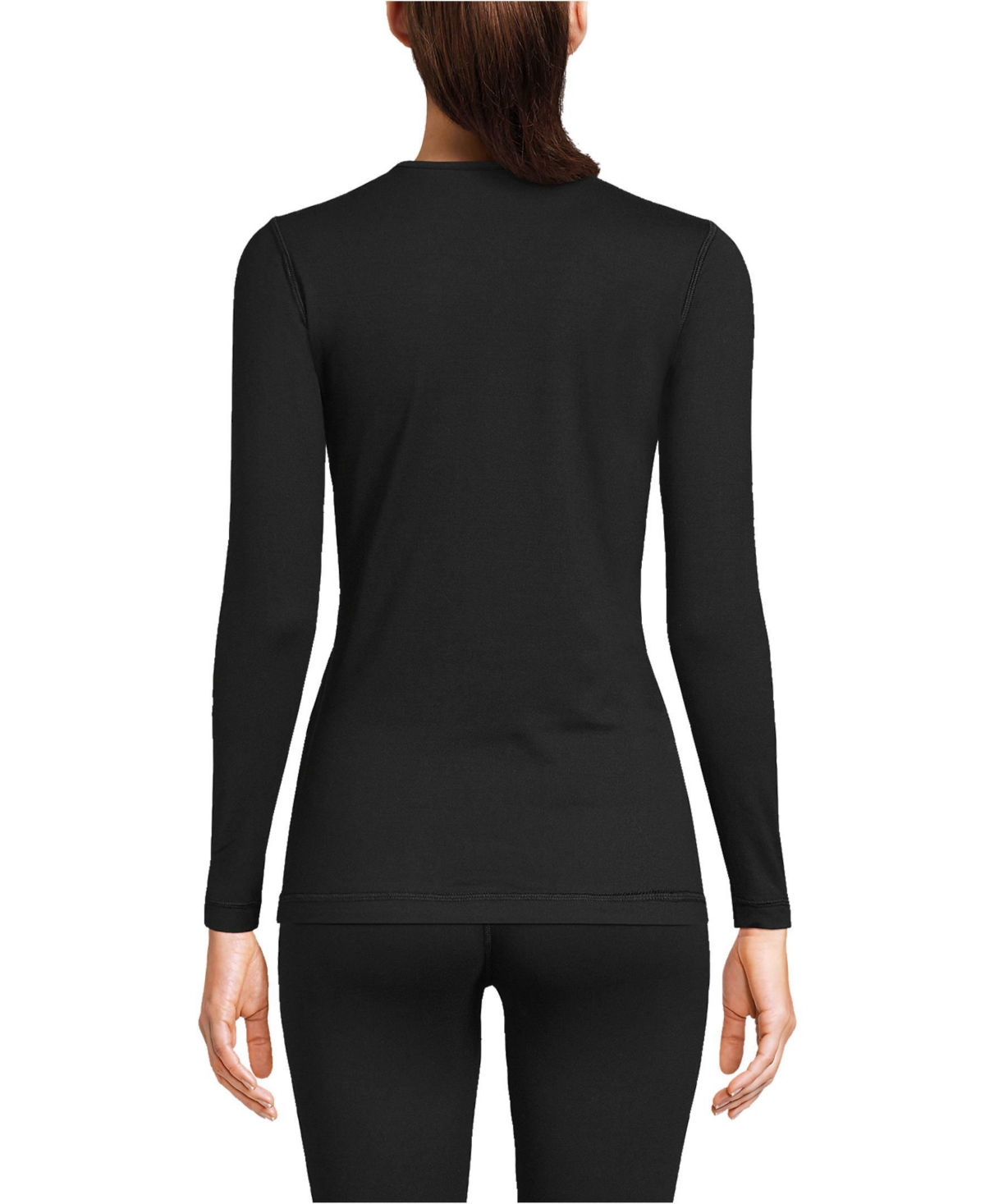 Lands' End Women's Petite Baselayer Cozy Thermaskin Crewneck Top
