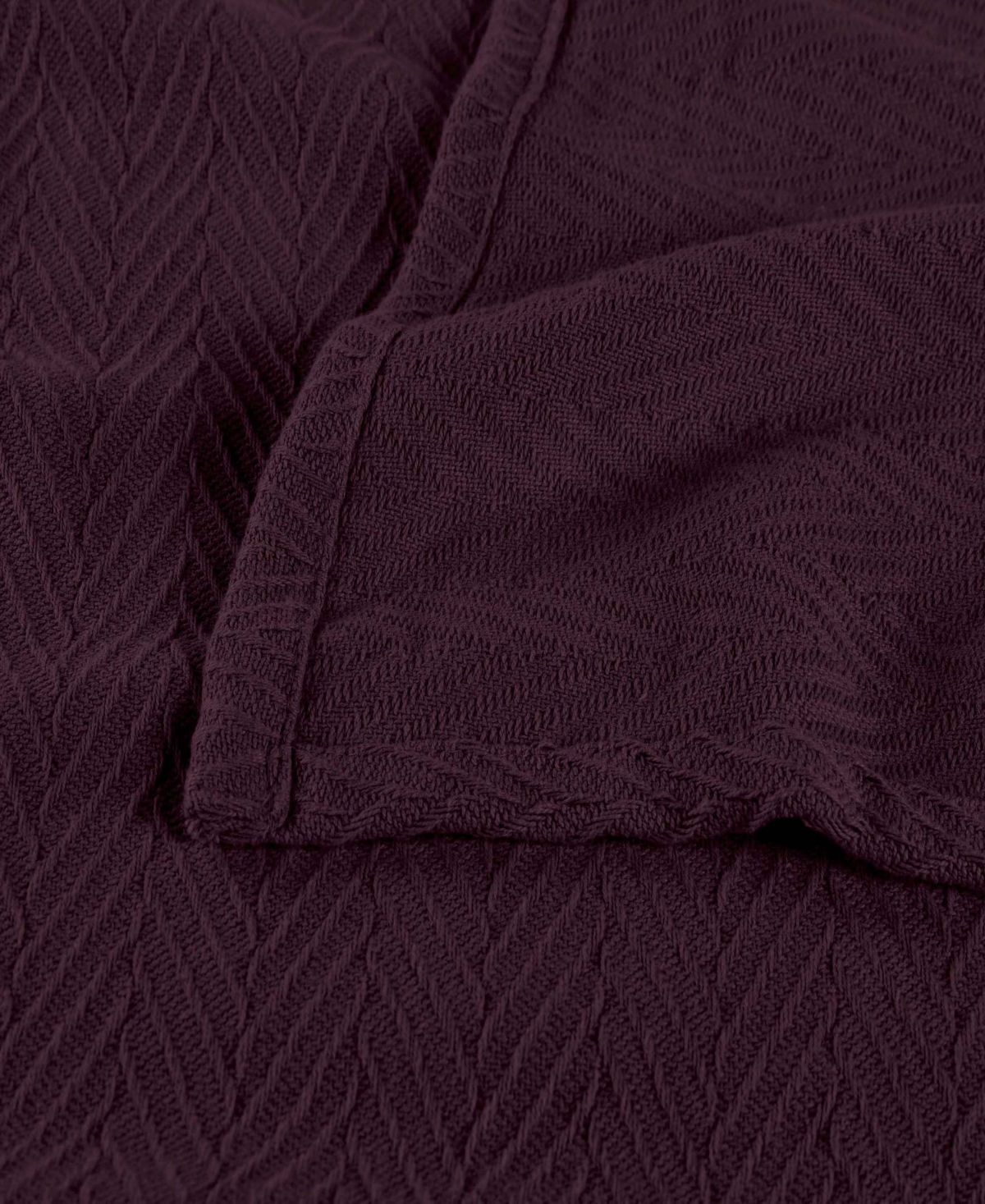 Superior Chevron All-season Cotton Throw, 50" X 60" In Plum