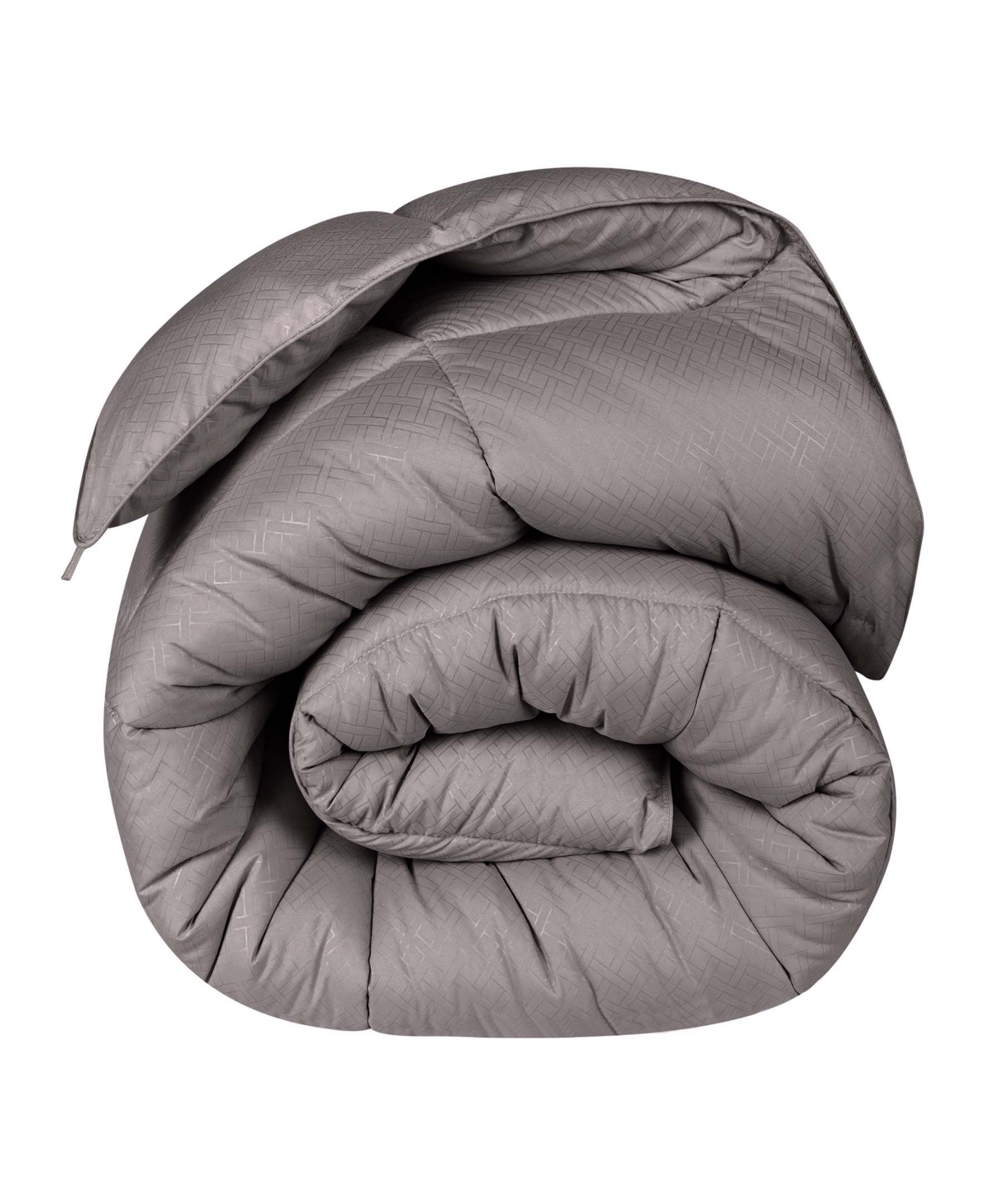 Superior Monochrome Basketweave Plush Microfiber Down Alternative Comforter, Full/queen In Charcoal