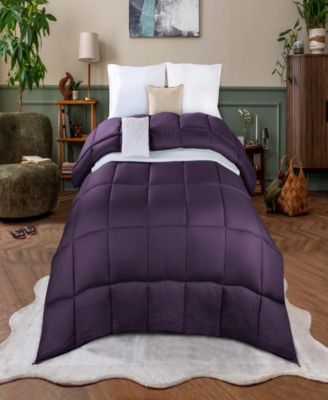 Monochrome Basketweave Plush Microfiber Down Alternative Comforter, Twin XL