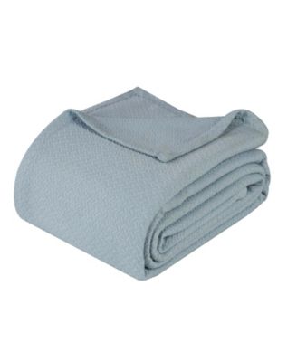 Nobel Cotton Jacquard Dobby Weave Textured Chevron Lightweight Woven Blanket, Full/Queen