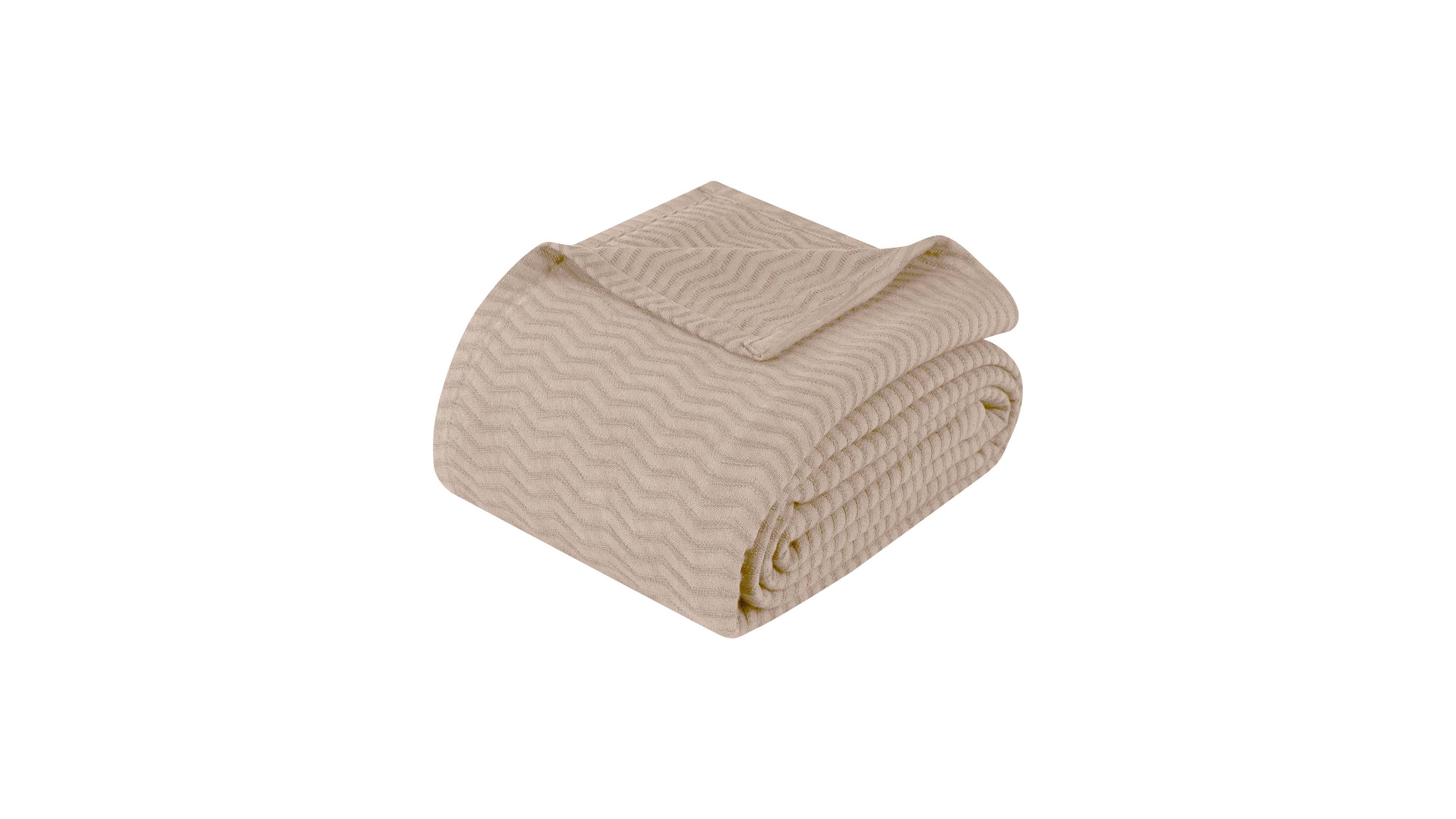 Superior Jena Cotton Textured Chevron Lightweight Woven Blanket, Twin