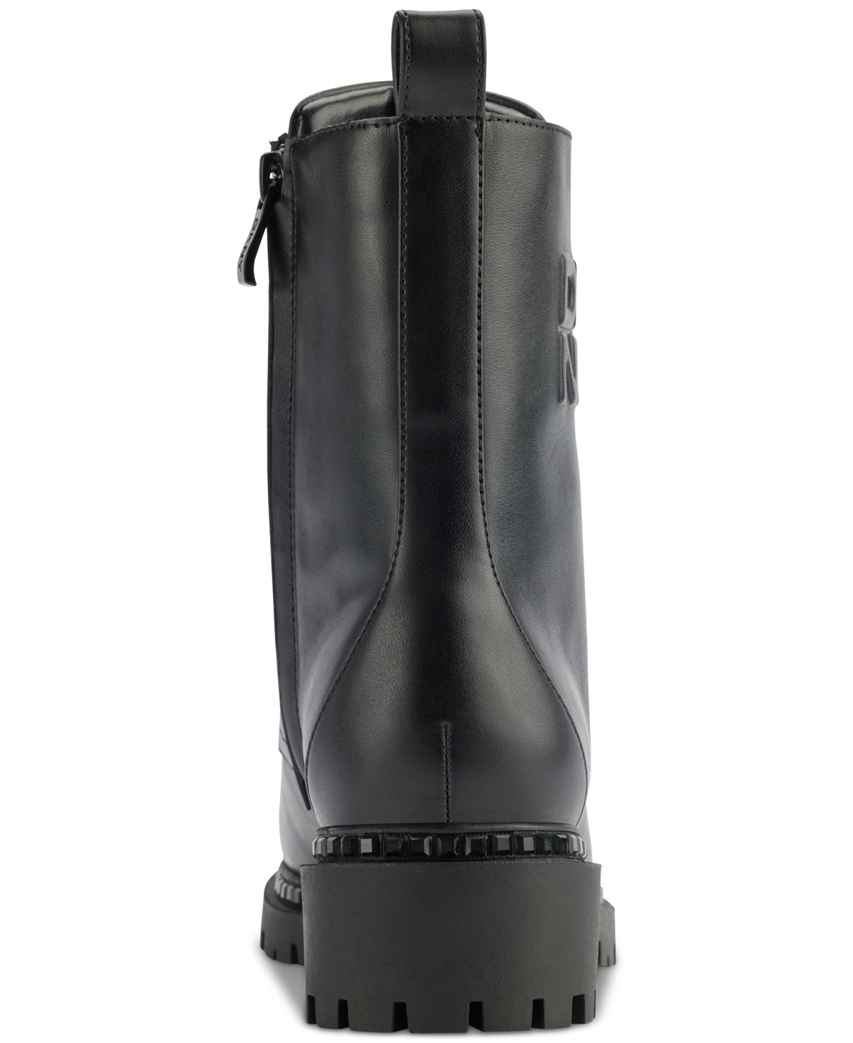 Dkny Rommily Womens Lace-up Faux Leather Combat & Lace-up Boots In Black
