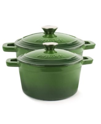 BergHOFF - Neo 4Pc Cast Iron Set: 3qt Covered Dutch Oven  & 7qt Covered Stockpot, Orange