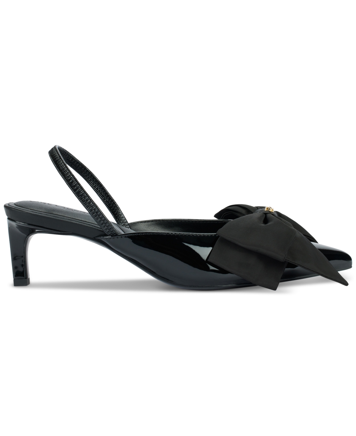 Karl Lagerfeld Sharla Bow Womens Bow Man Made Slingback Heels In Black