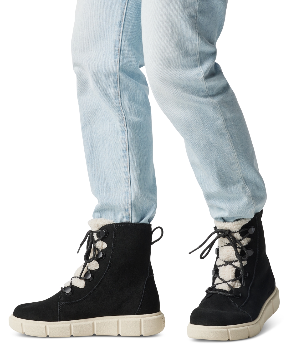Sorel Explorer Iii Joan Waterproof Boot In Black,chalk