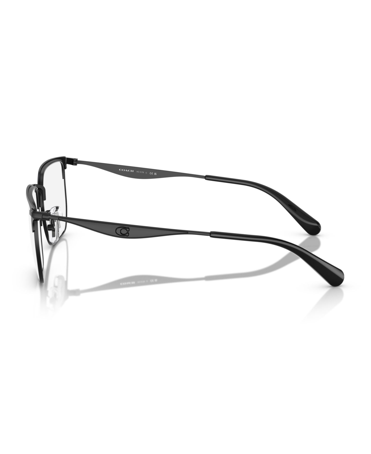 Мужские очки COACH Man Irregular Metal HC5178 Eyeglasses, цвет: Атласный чёрный — фото 3