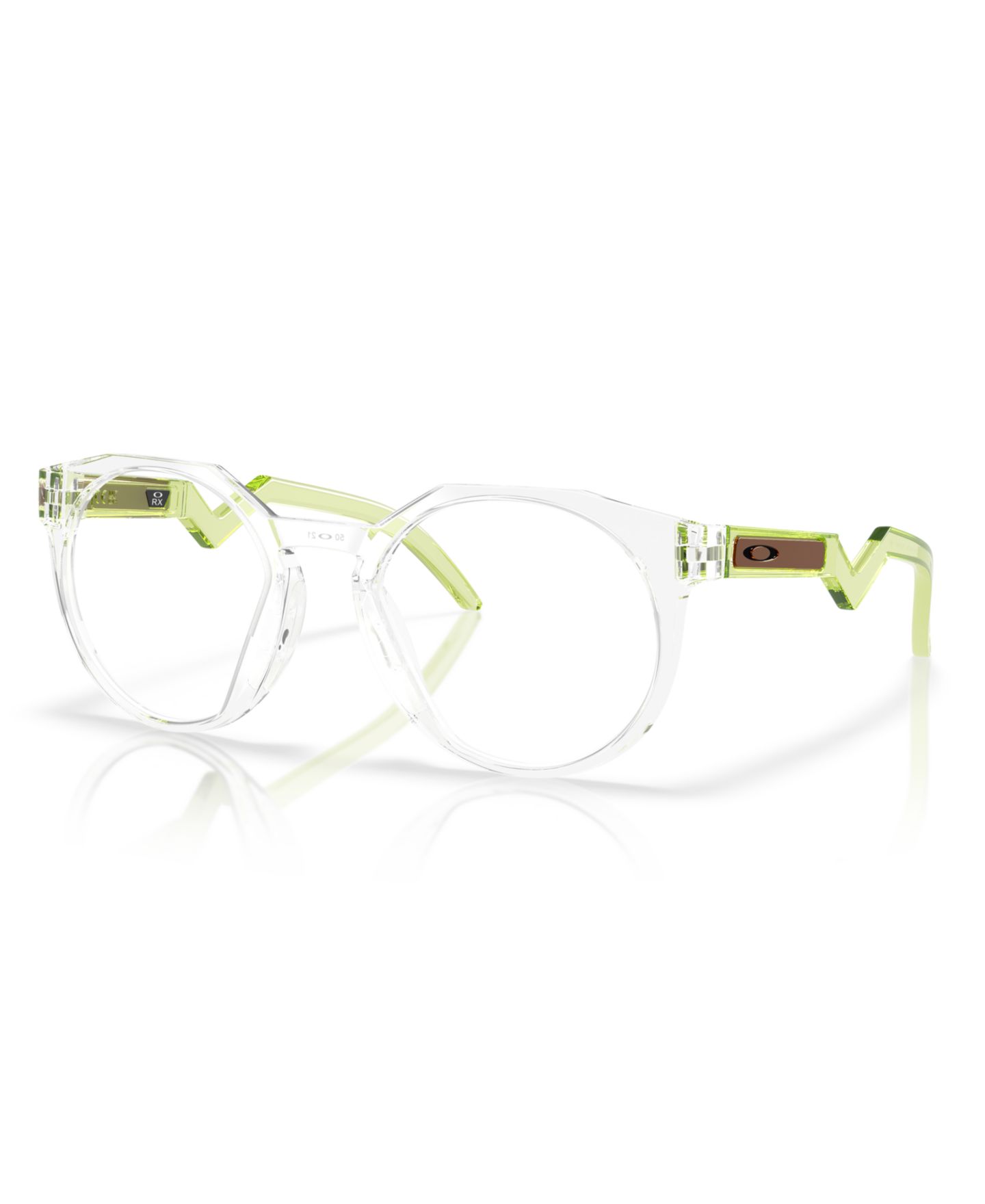 Мужские очки Celine Oakley Man Round Plastic OX8139 Hstn Eyeglasses, цвет: Полированный прозрачный — фото 1