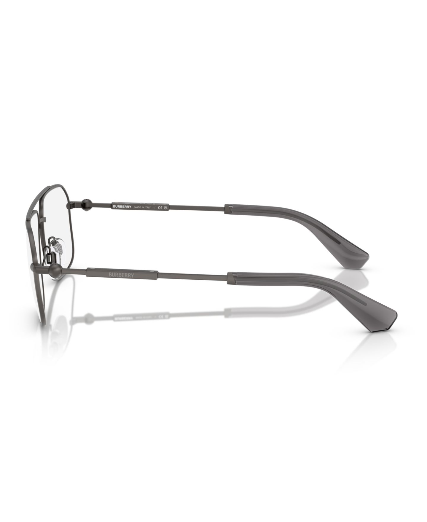 Мужские очки Burberry Man Rectangle Metal BE1391 Eyeglasses, цвет: Серый — фото 5