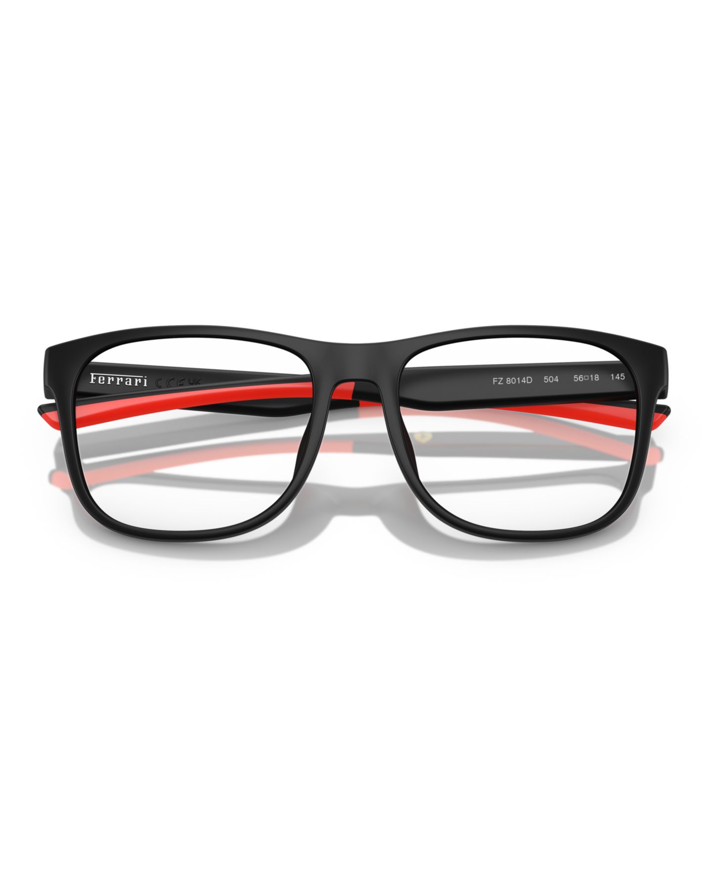 Очки Scuderia Ferrari Unisex Square Plastic FZ8014D Eyeglasses, цвет: Матовый чёрный — фото 5