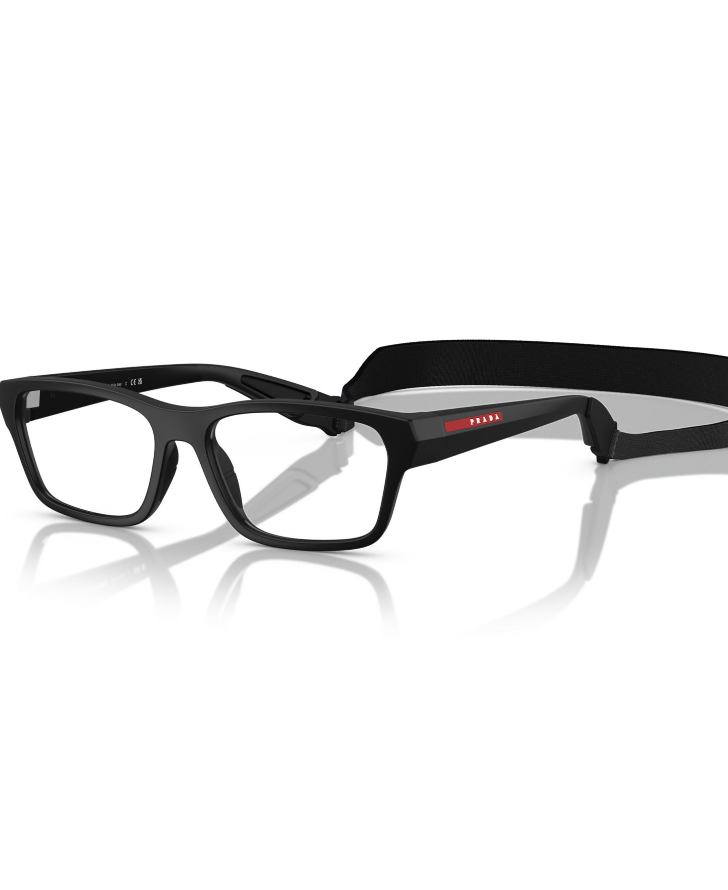 Мужские очки PRADA LINEA ROSSA Man Pillow Plastic PS 03RV Eyeglasses, цвет: Матовый чёрный — фото 1