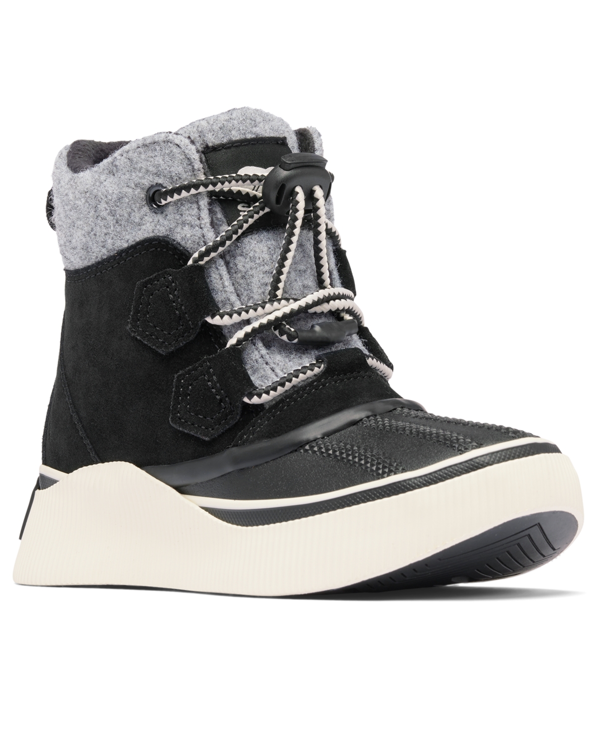Sorel Youth Out N About Iv Chillz Waterproof Booties In Black,chalk