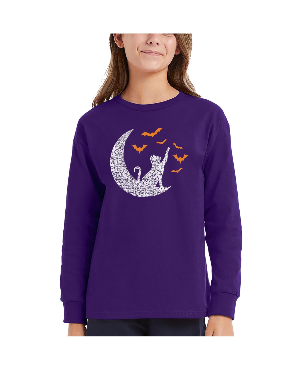 La Pop Art Girls Lunar Bats Word Art Long Sleeve T-Shirt