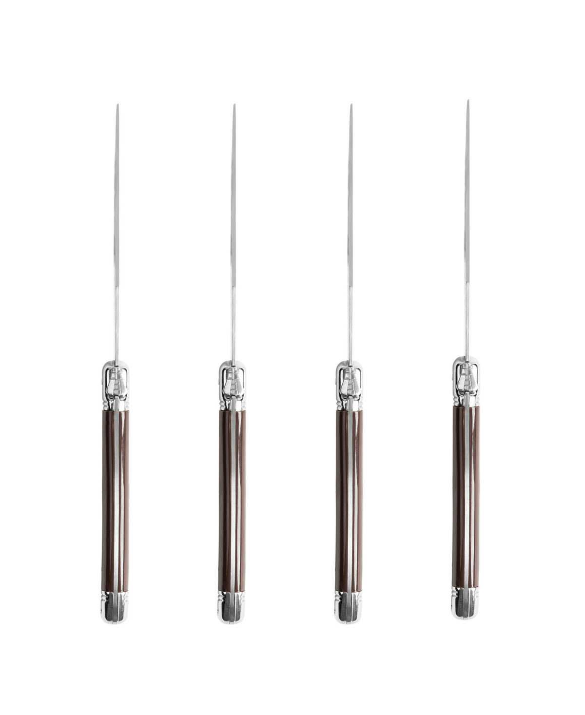 French Home Set Of 4 Laguiole Steak Knives In Chocolate Brown