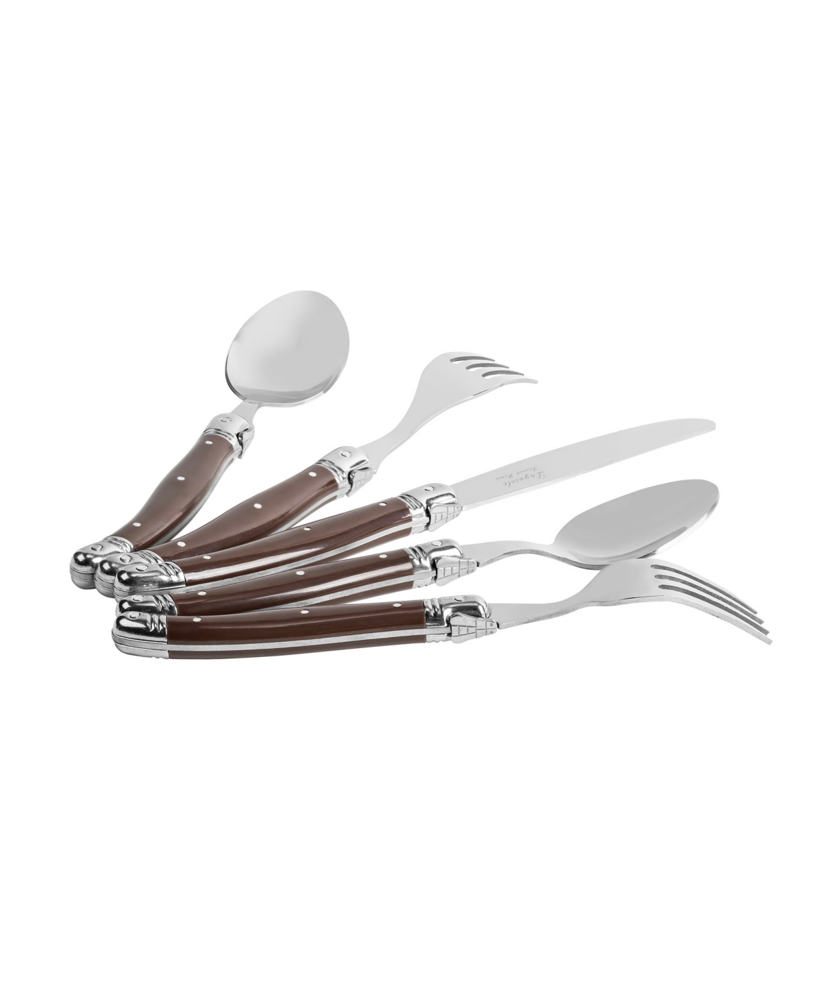 French Home Laguiole 20-piece Flatware Set In Chocolate Brown