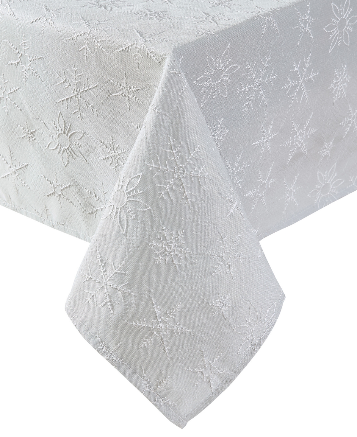 Laura Ashley Raised Woven Tablecloth, 60" X 102" In Snowflake