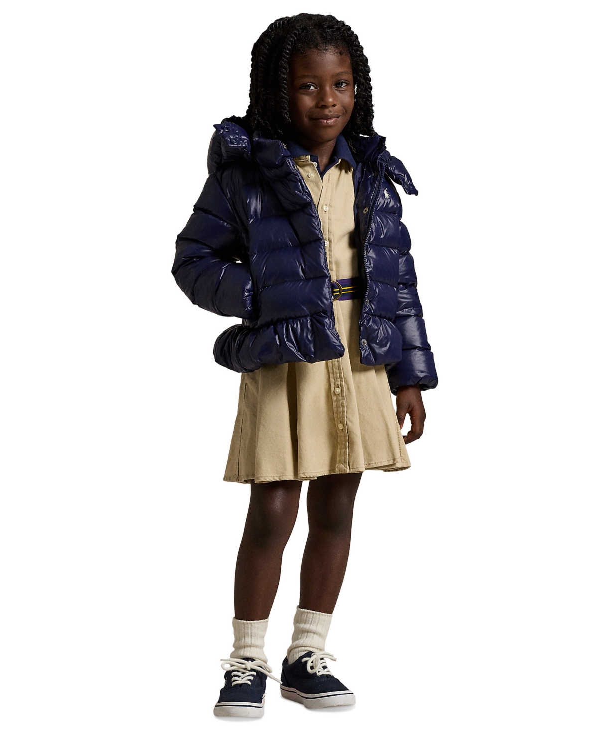 Polo Ralph Lauren Toddler And Little Girls Down Hooded Peplum Jacket