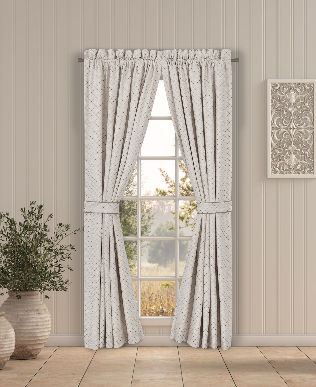 Santa Rosa Window Panel Pair, 50" x 84" - Linen