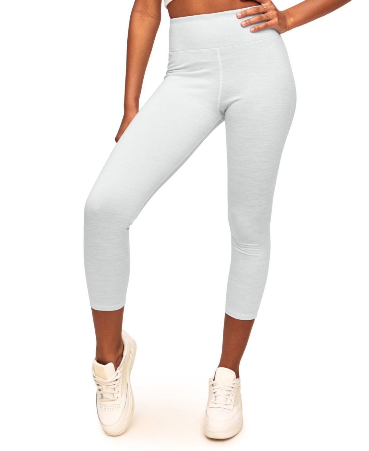 Women's Haley High-waist Heather Fleece 7/8 Legging - White