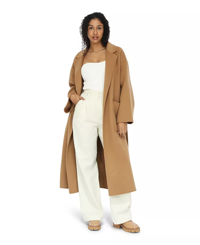 Women's Wide Awake Split Hem Overcoat - thumbnail 7