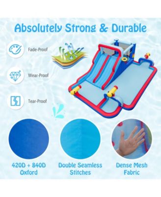 Inflatable Bounce House with 2 Water Slides and 3 Water Cannons with 950W Blower