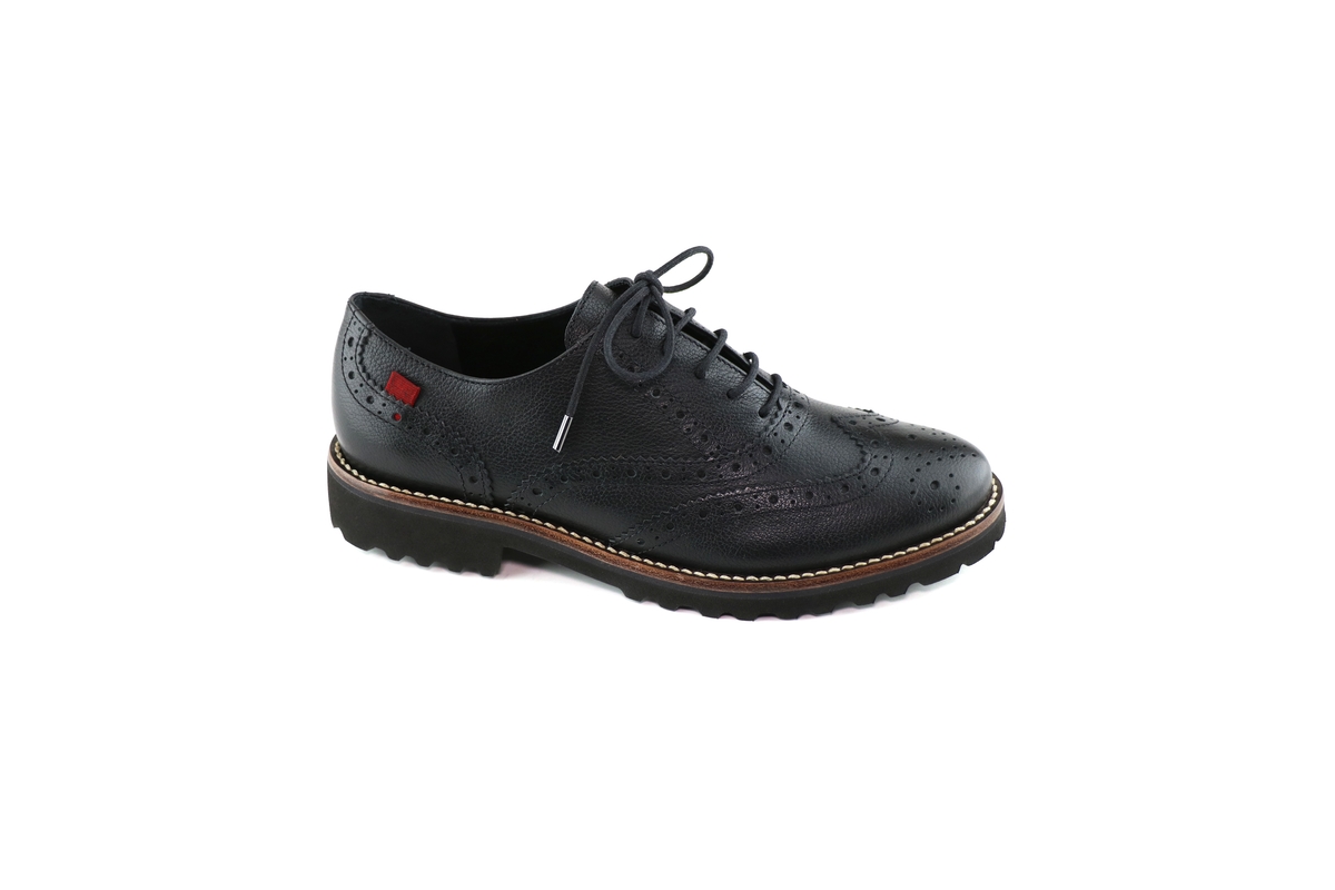 Womens Laceup Wingtip Central Park West Oxford - Black svelte grainy