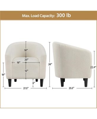 Boucle Club Chair Accent Barrel Chair Arm Chair