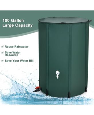 100-Gallon Portable Rain Barrel Water Collector Tank with Spigot and Filter