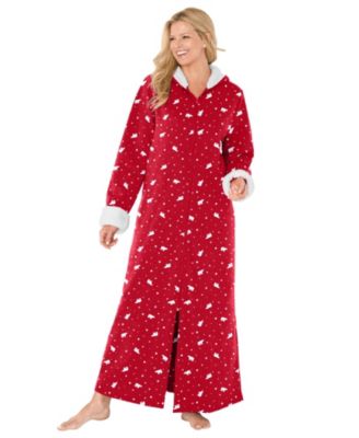 Women's Sherpa-Lined Long Hooded Robe