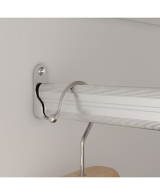 White 3-Doors Armoires Wardrobe with Hanging Rod and Storage Cubes